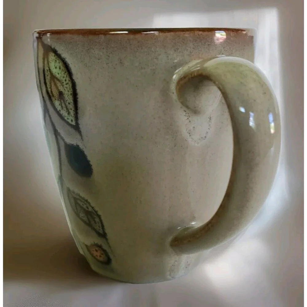 4 Sango Vineyard 4845 Stoneware Pottery Coffee Cup Mugs Berry Vine Earthy Retro